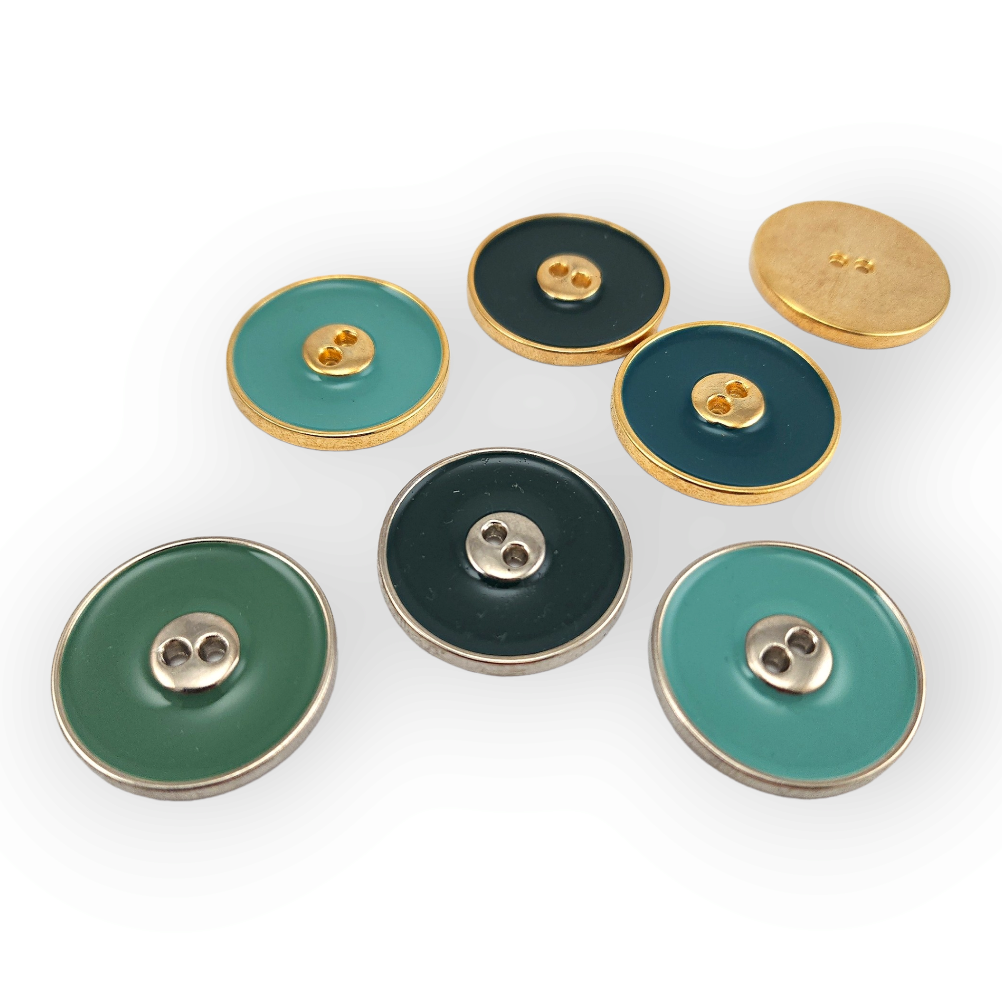 31 mm 48 boy İki Delikli Mineli Metal Düğme Mont ve Trençkot Düğmesi E 702