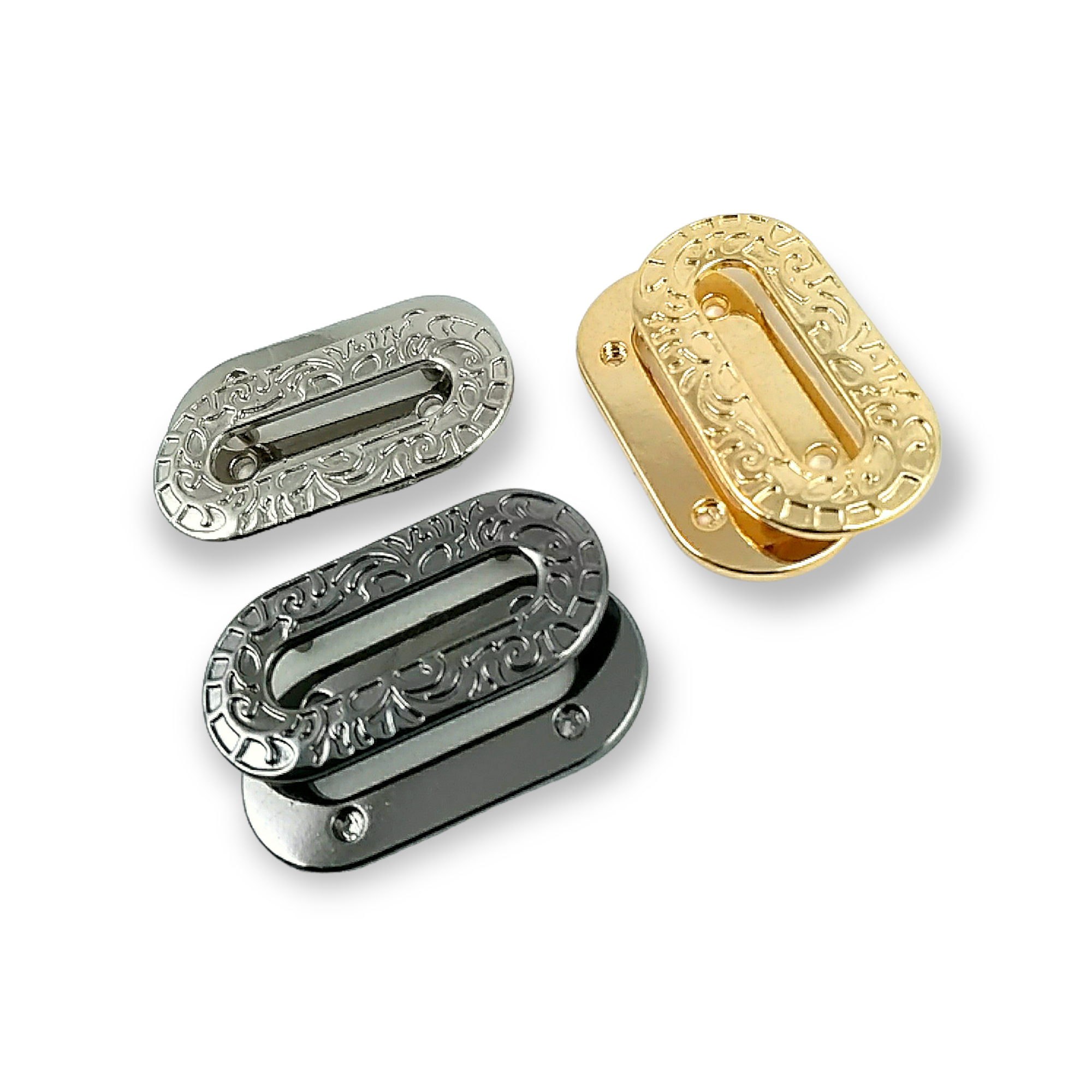 Oval kenarlı ve desenli metal kuşgözü 28 x 40 mm E 664