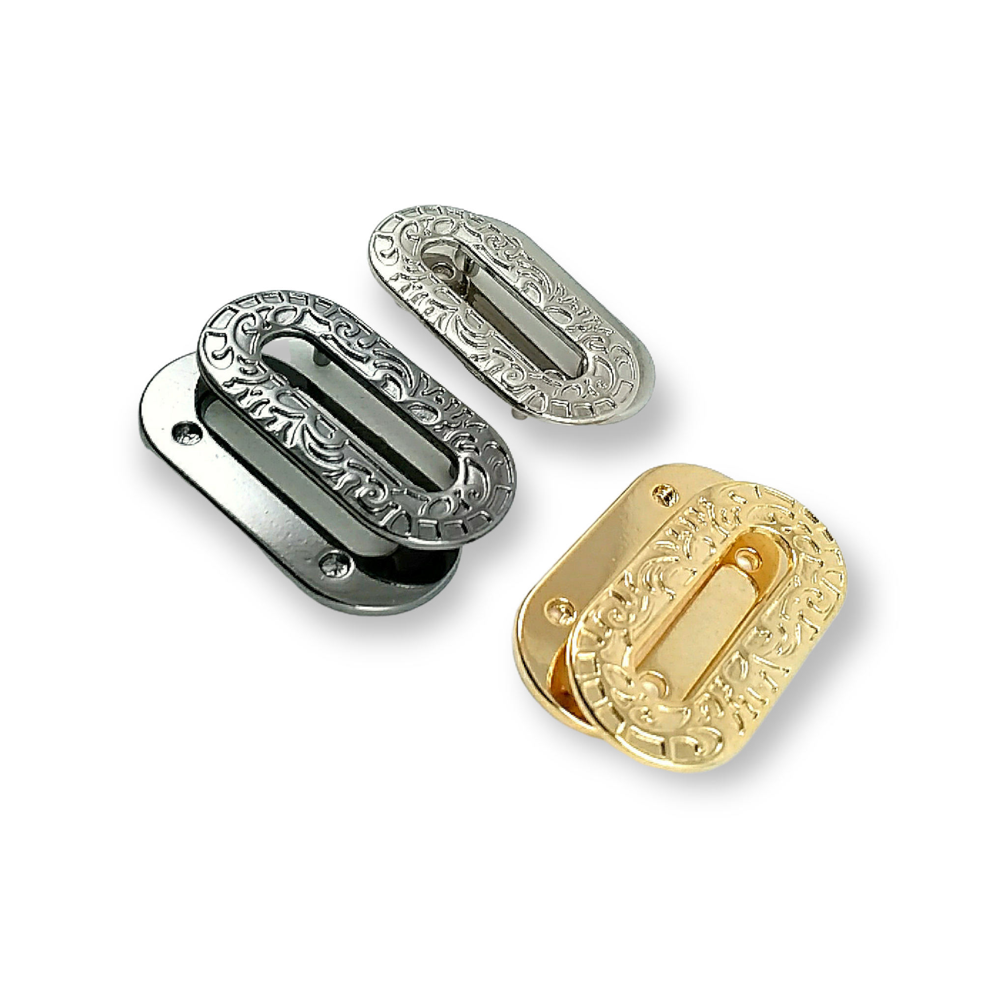 Oval kenarlı ve desenli metal kuşgözü 28 x 40 mm E 664