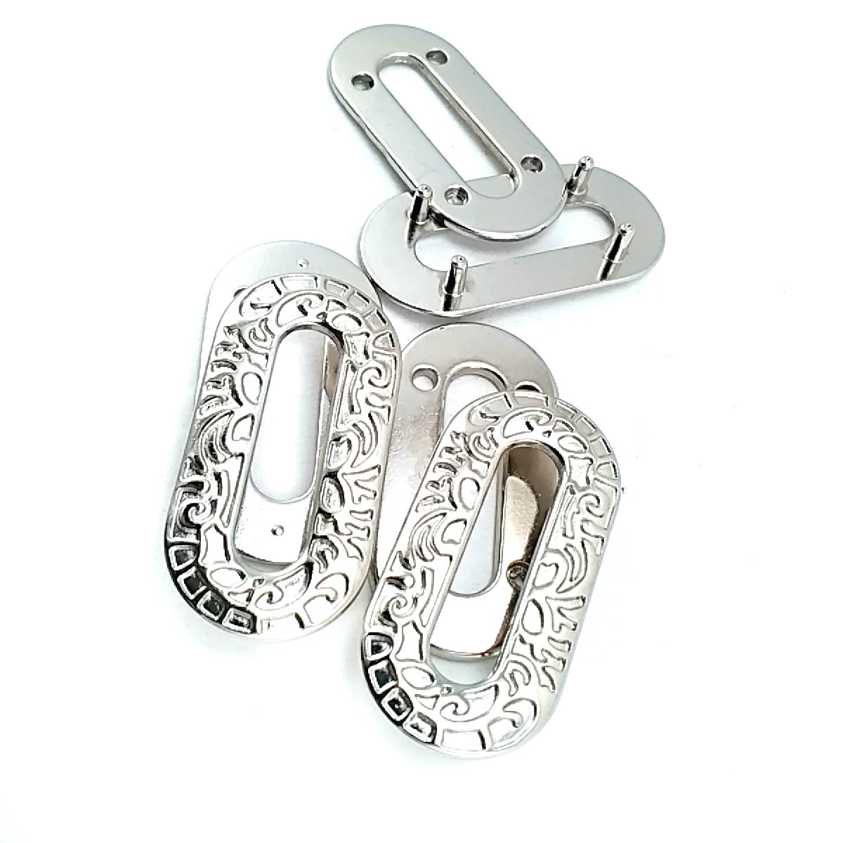 Oval kenarlı ve desenli metal kuşgözü 28 x 40 mm E 664