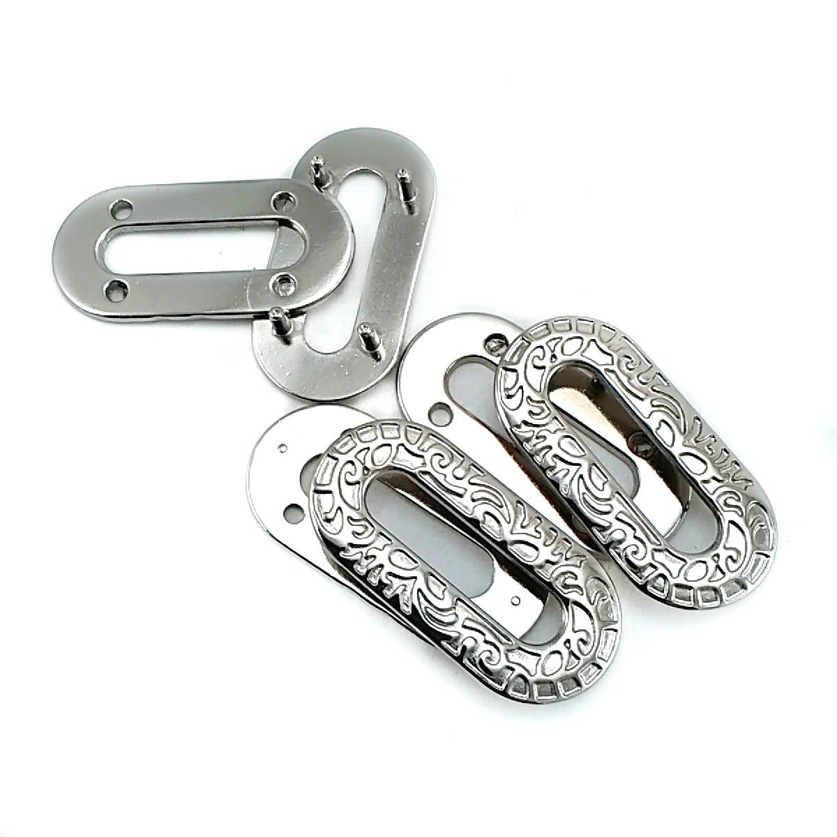 Oval kenarlı ve desenli metal kuşgözü 28 x 40 mm E 664