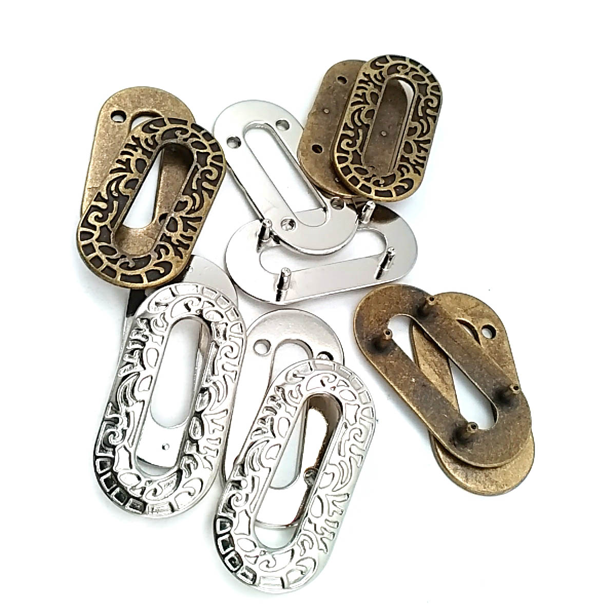 Oval kenarlı ve desenli metal kuşgözü 28 x 40 mm E 664