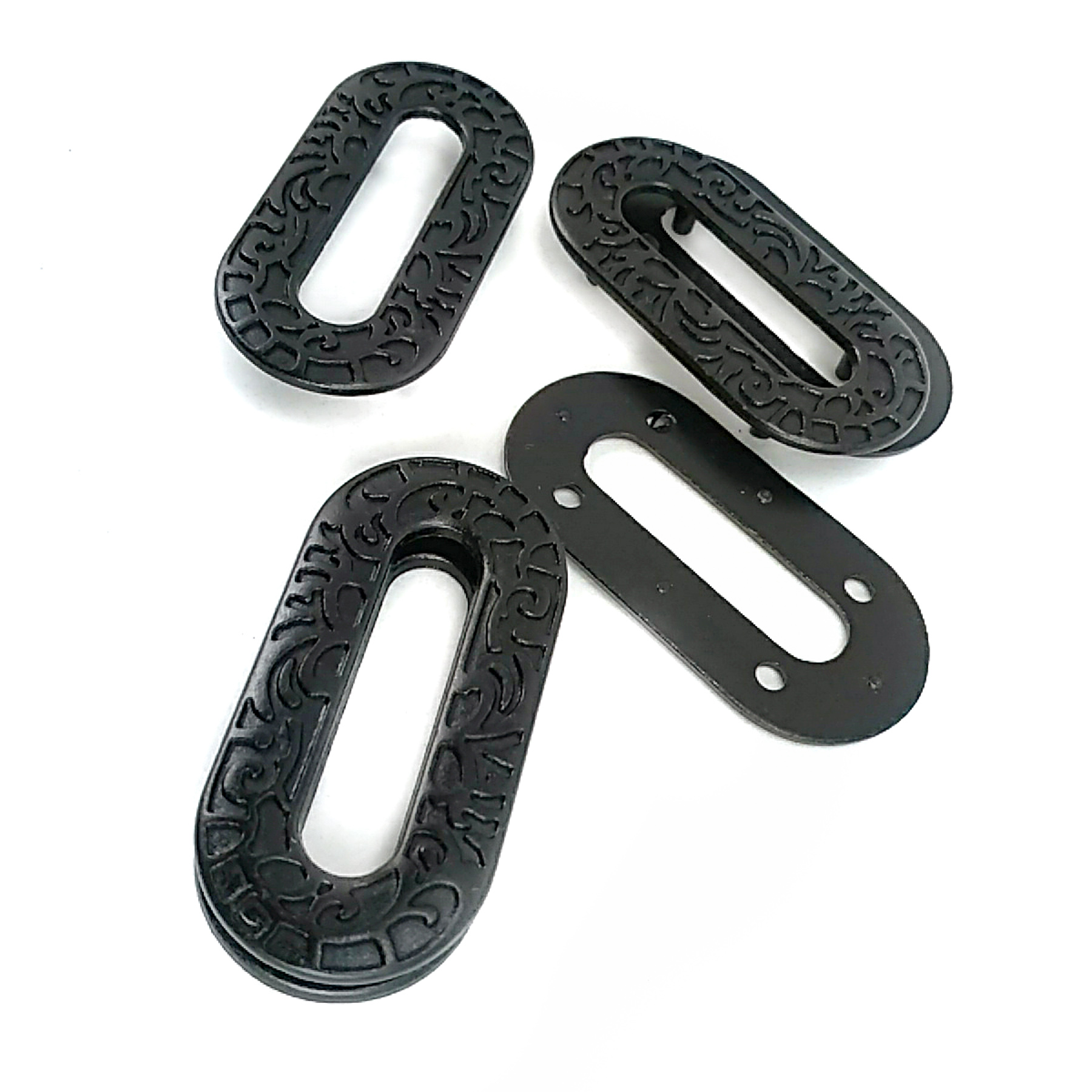 Oval kenarlı ve desenli metal kuşgözü 28 x 40 mm E 664