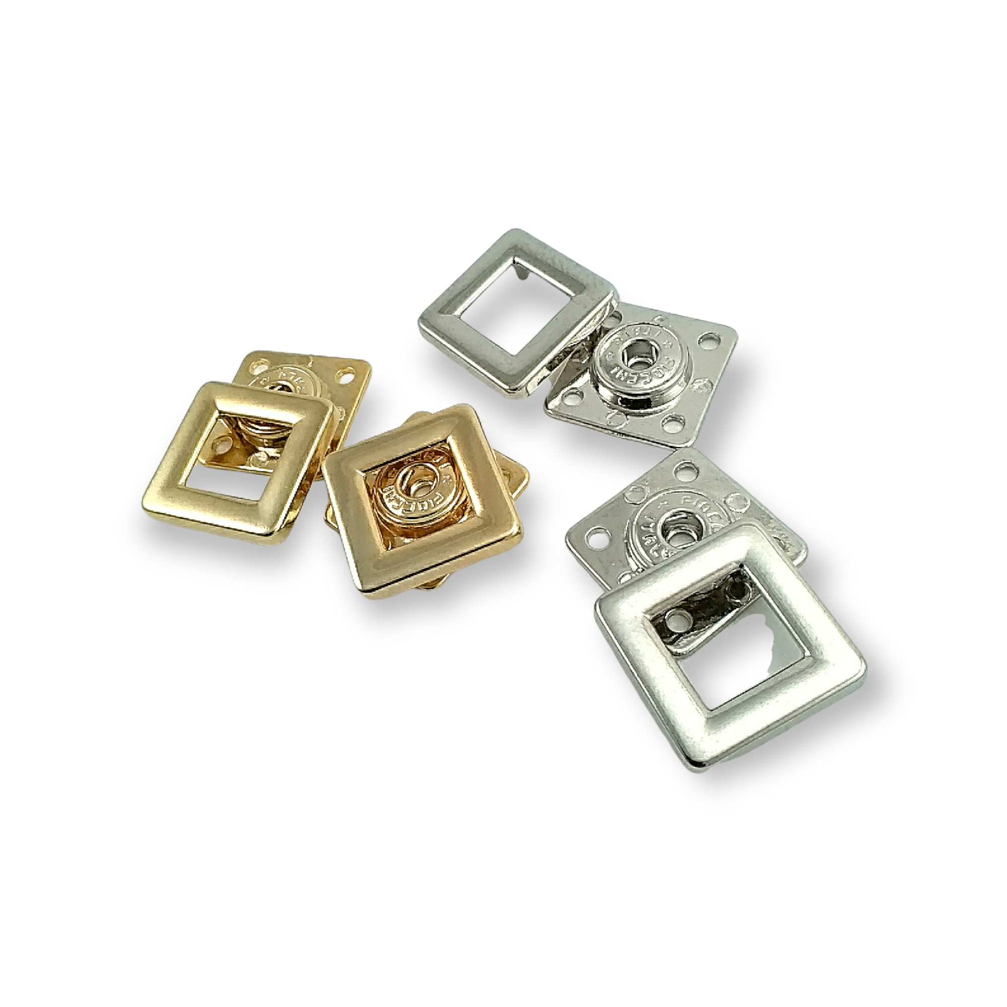 25 x 25 mm Aesthetic Square Coat and Jacket Snap Button E 1282