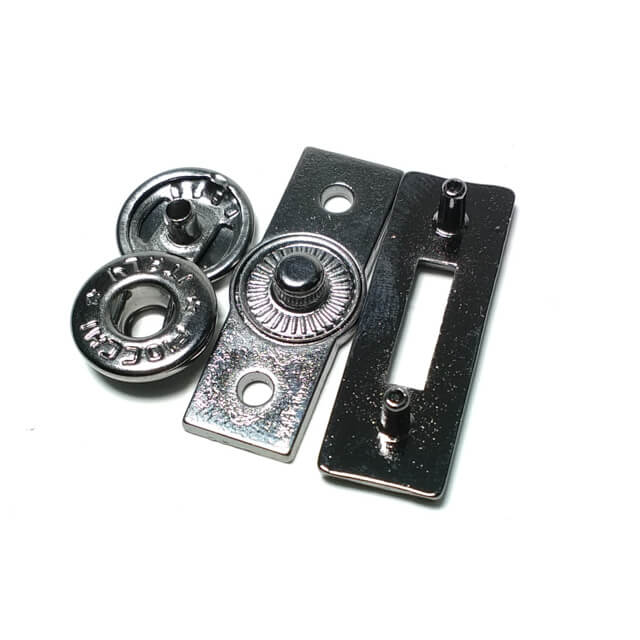 Double Piece Metal Snap Button Button Rectangular Shape 30 x 10mm