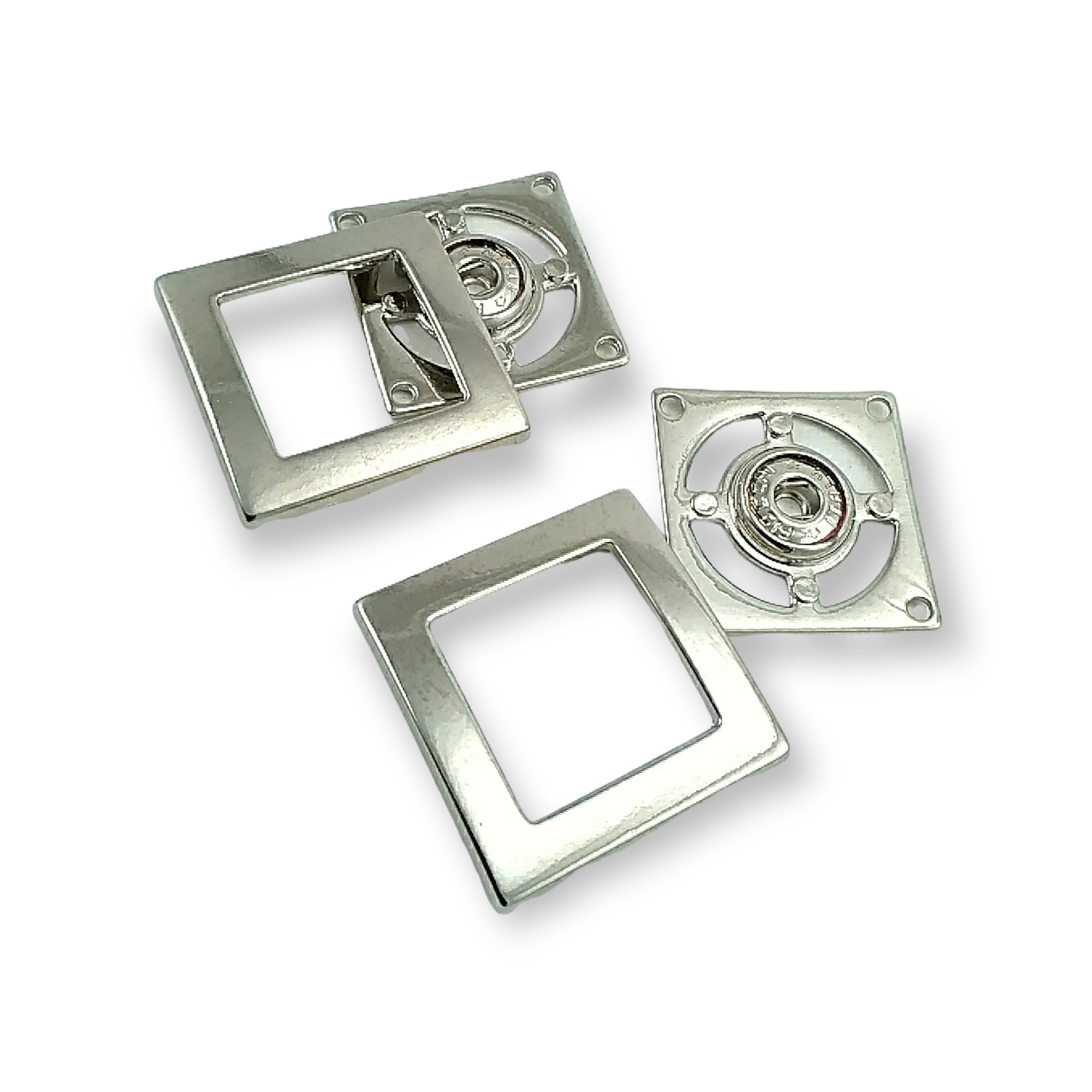 32 x 32 mm Metal Snap Button Square Shape Е 1831