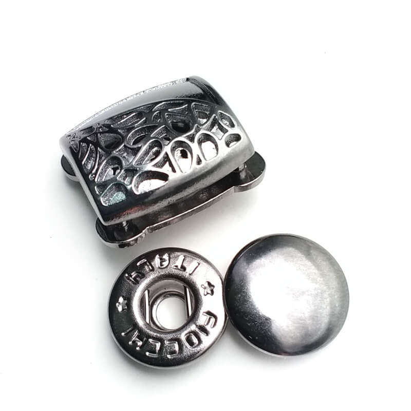 Snap button metal double parts 18 x 25 mm